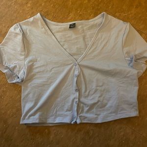 Light blue crop top